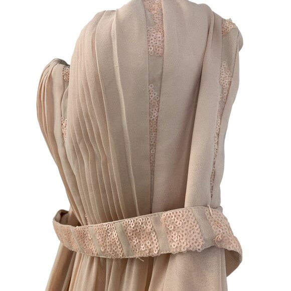 Formal Chiffon Overlay Strapless Jumpsuit Walk Thru Maxi Sz 4 NWT Bebe Prom - Picture 5 of 11